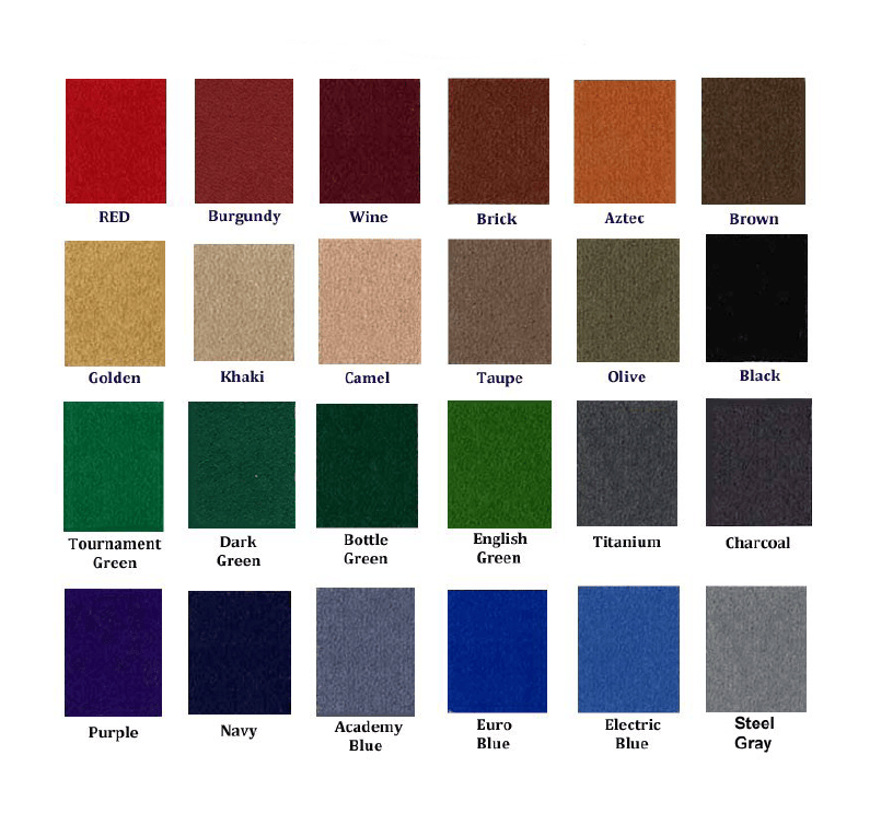 pool table felt colors